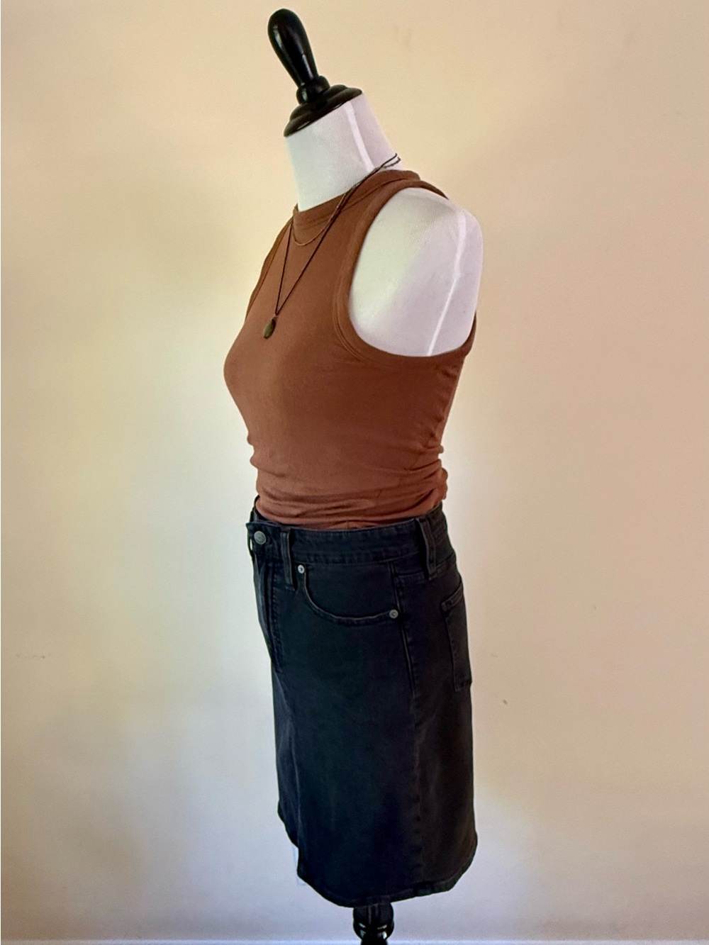 Madewell Black Denim Pencil Skirt - Picture 2 of 4